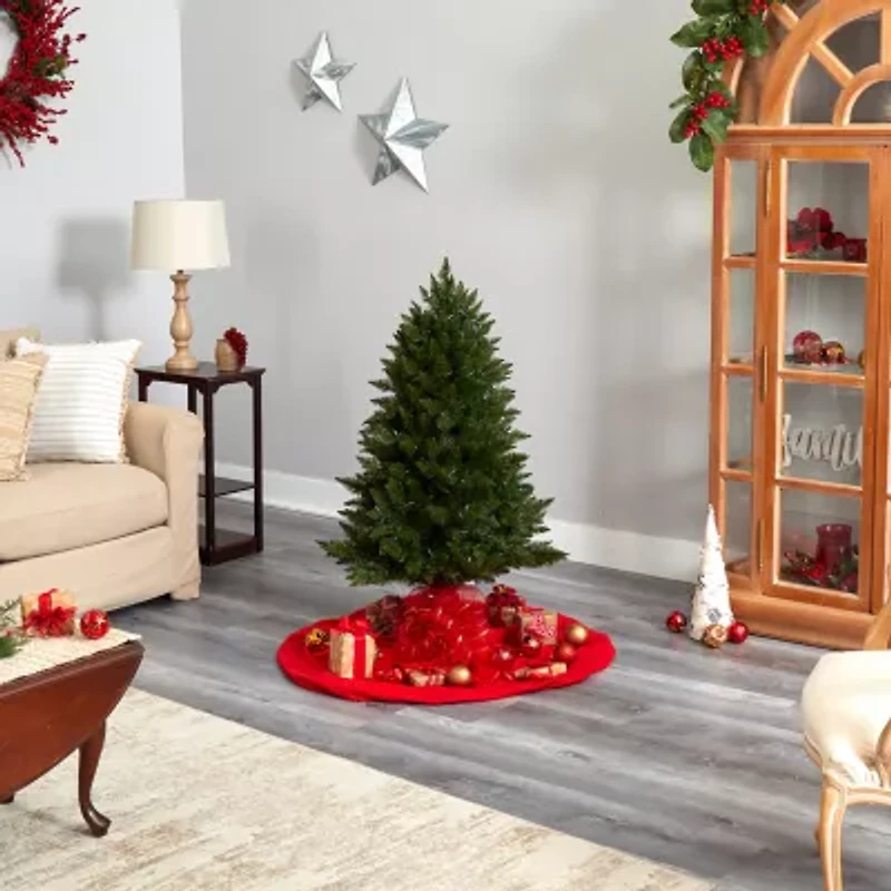 Nearly Natural Vermont Faux 4 Foot Pre-Lit Spruce Christmas Tree