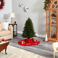 Nearly Natural Vermont Faux 4 Foot Pre-Lit Spruce Christmas Tree