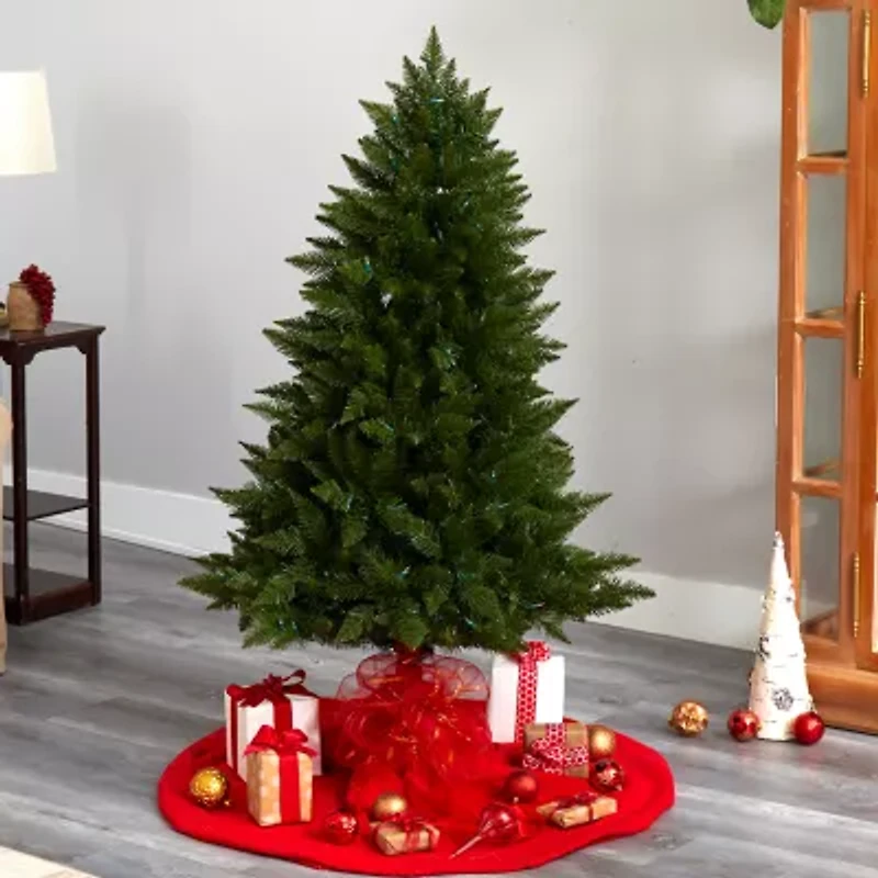 Nearly Natural Vermont Faux 5 Foot Pre-Lit Spruce Christmas Tree