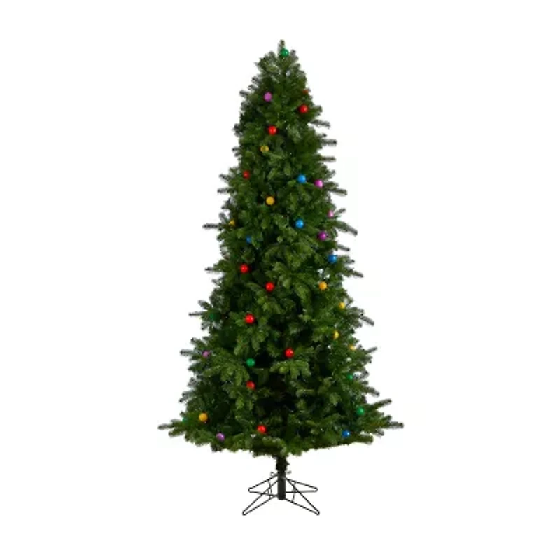 Nearly Natural Montana Mountain Faux 7 1/2 Foot Pre-Lit Fir Christmas Tree