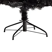 Nearly Natural Black Faux 7 Foot Pre-Lit Christmas Tree