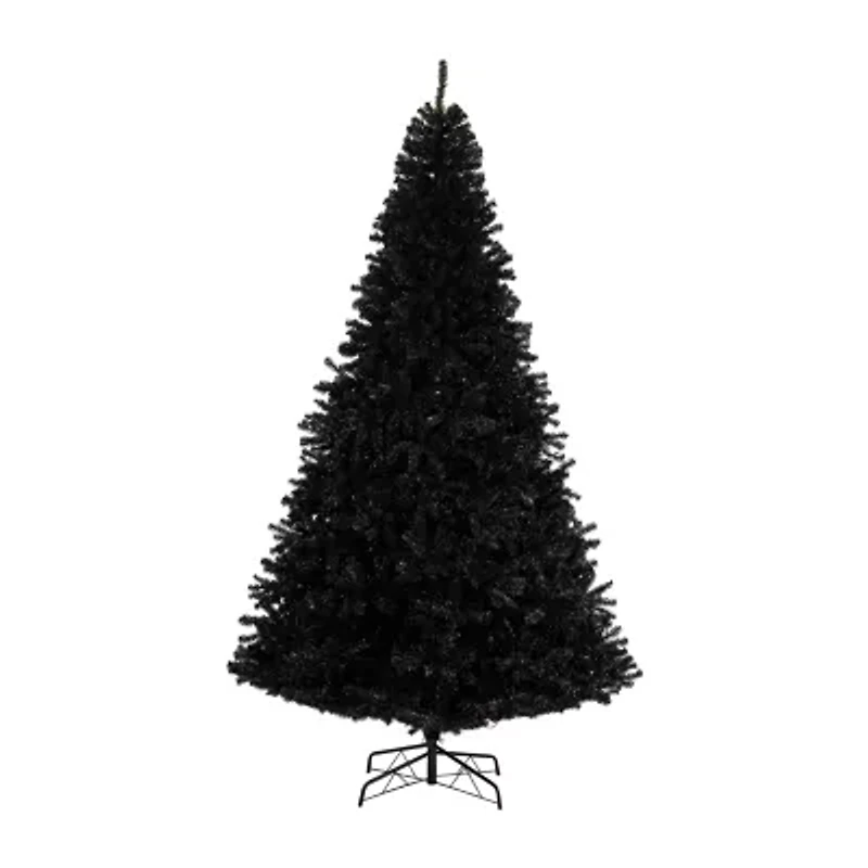 Nearly Natural Black Faux 10 Foot Pre-Lit Christmas Tree