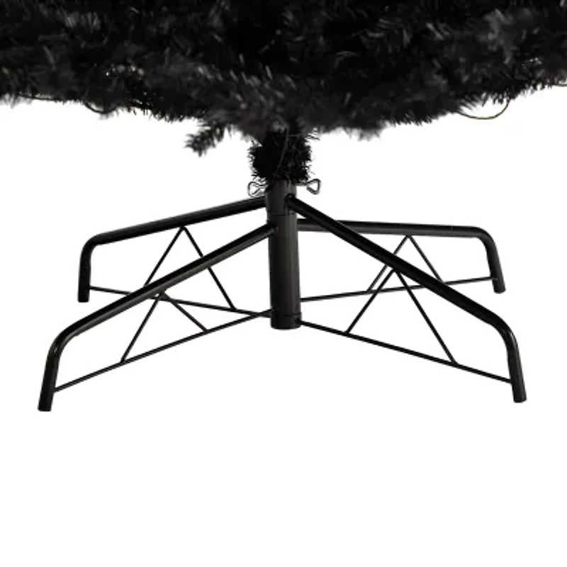 Nearly Natural Black Faux 10 Foot Pre-Lit Christmas Tree