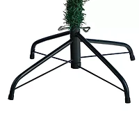 Nearly Natural Slim Flocked Faux 6 Foot Pre-Lit Fir Christmas Tree