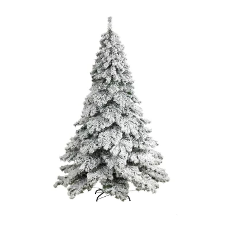 Nearly Natural Flocked Faux 7 Foot Pre-Lit Fir Christmas Tree
