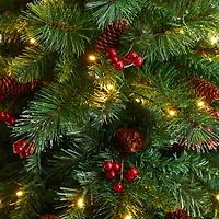 Nearly Natural Flat Back Faux 6 Foot Pre-Lit Pine Christmas Tree