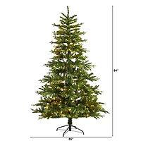 Nearly Natural Montreal Faux 7 Foot Pre-Lit Spruce Christmas Tree