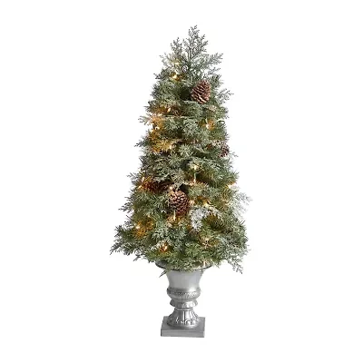 Nearly Natural Faux 4 Foot Pre-Lit Pine Christmas Tree