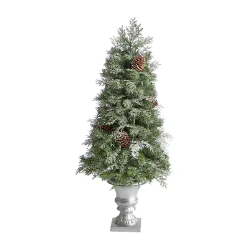 Nearly Natural Faux 4 Foot Pre-Lit Pine Christmas Tree