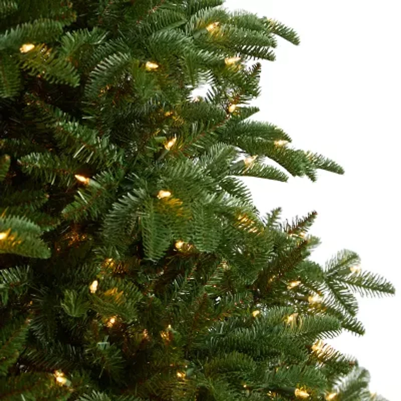 Nearly Natural Faux 8 Foot Pre-Lit Spruce Christmas Tree