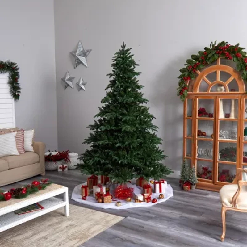 Nearly Natural Faux 8 Foot Pre-Lit Spruce Christmas Tree