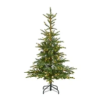 Nearly Natural Layered Faux 5 Foot Pre-Lit Spruce Christmas Tree