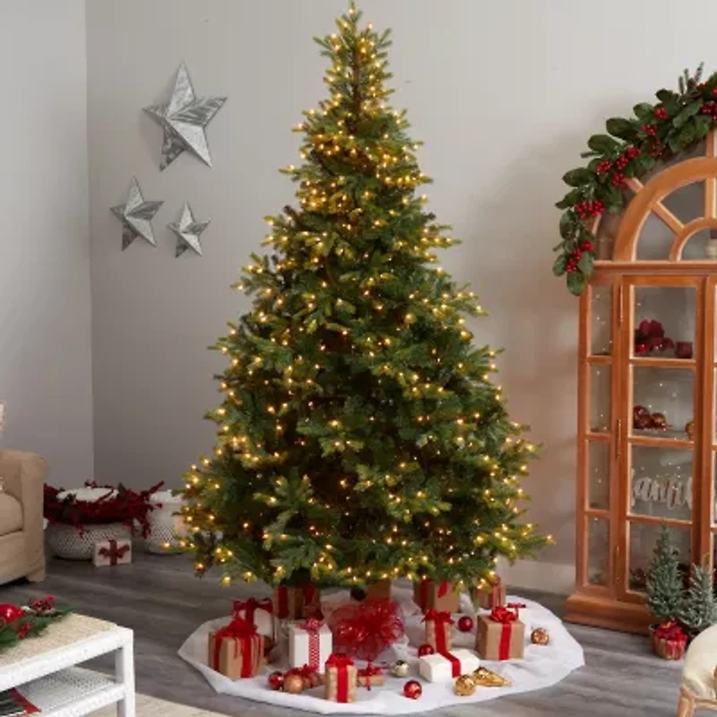 Nearly Natural Faux 9 Foot Pre-Lit Spruce Christmas Tree
