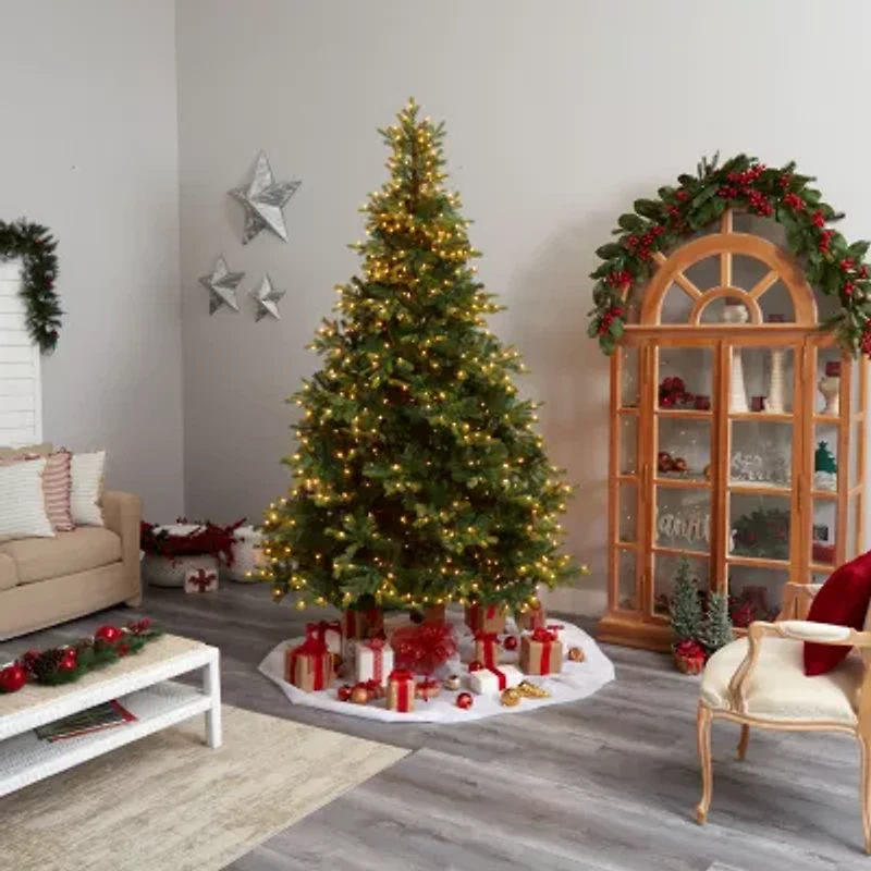 Nearly Natural Faux 9 Foot Pre-Lit Spruce Christmas Tree