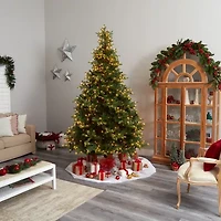 Nearly Natural Faux 9 Foot Pre-Lit Spruce Christmas Tree