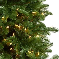 Nearly Natural Faux 7 Foot Pre-Lit Fir Christmas Tree