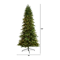 Nearly Natural Faux 9 Foot Pre-Lit Fir Christmas Tree
