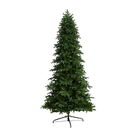 Nearly Natural Faux 9 Foot Pre-Lit Fir Christmas Tree