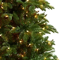 Nearly Natural Faux 9 Foot Pre-Lit Fir Christmas Tree