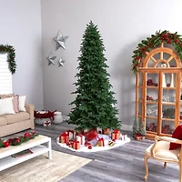 Nearly Natural Faux 9 Foot Pre-Lit Fir Christmas Tree