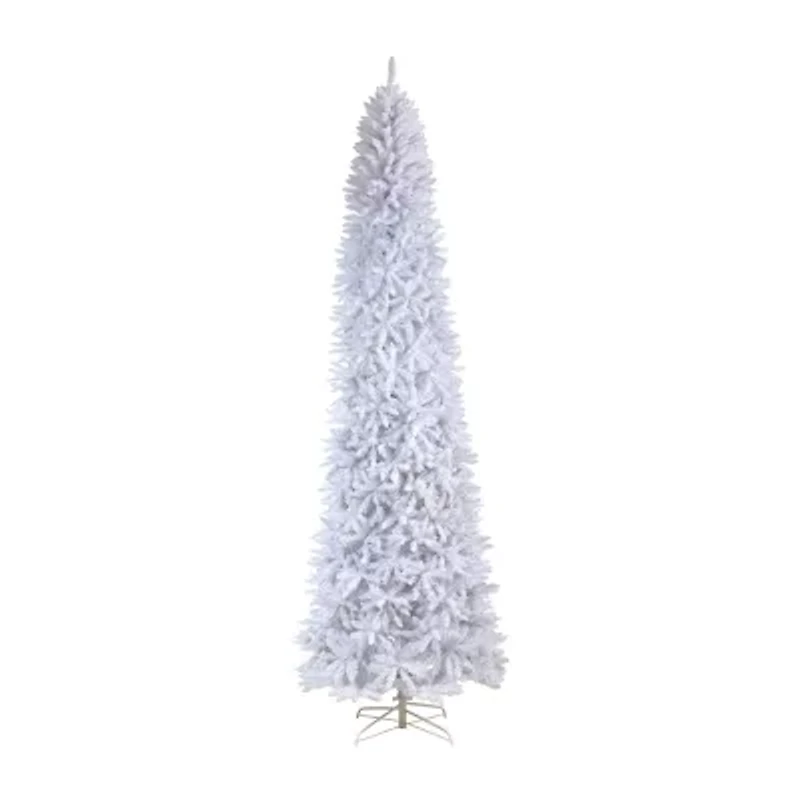 Nearly Natural Slim White Faux Foot Pre-Lit Christmas Tree