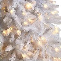 Nearly Natural Slim White Faux Foot Pre-Lit Christmas Tree