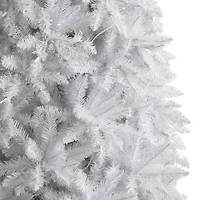 Nearly Natural Slim White Faux 12 Foot Pre-Lit Christmas Tree