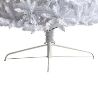 Nearly Natural Slim White Faux 12 Foot Pre-Lit Christmas Tree