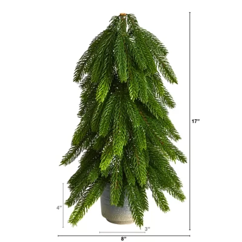 Nearly Natural Faux In Planter 1 1/2 Feet Pine Christmas Tree