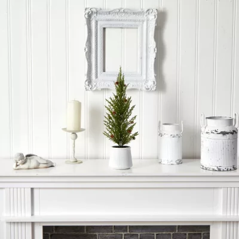 Nearly Natural Faux In Planter 2 Foot Cedar Christmas Tree
