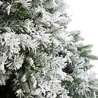 Nearly Natural Flocked Mixed Faux 10 Foot Pre-Lit Pine Christmas Tree