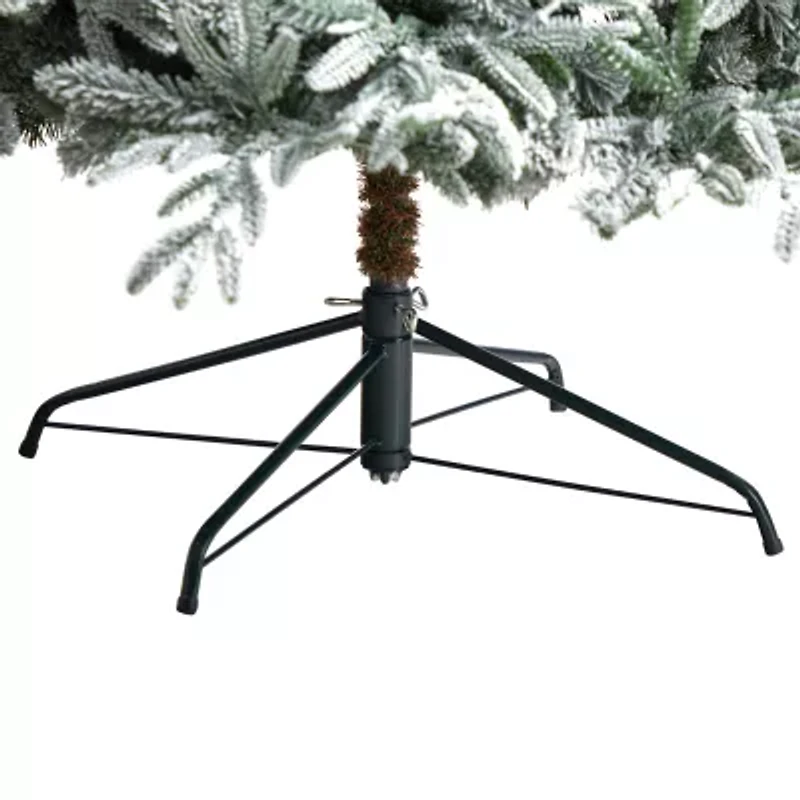 Nearly Natural Flocked Faux 8 1/2 Foot Pre-Lit Spruce Christmas Tree