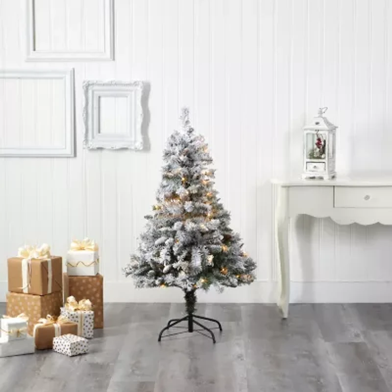 Nearly Natural Faux 4 Foot Pre-Lit Pine Christmas Tree