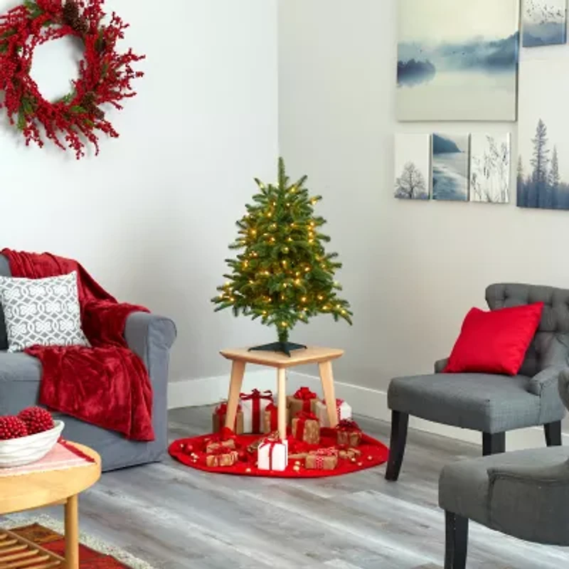 Nearly Natural Faux Foot Pre-Lit Spruce Christmas Tree