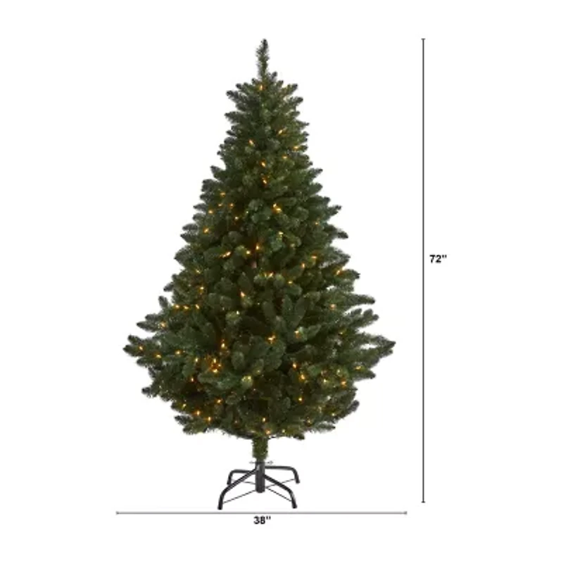 Nearly Natural Faux 6 Foot Pre-Lit Spruce Christmas Tree
