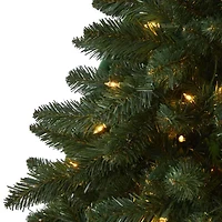 Nearly Natural Faux 6 Foot Pre-Lit Spruce Christmas Tree