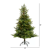 Nearly Natural Faux 5 Foot Pre-Lit Spruce Christmas Tree