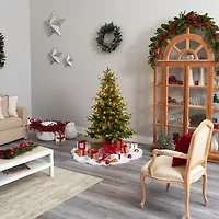 Nearly Natural Faux 5 Foot Pre-Lit Spruce Christmas Tree