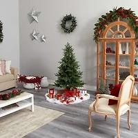 Nearly Natural Faux 5 Foot Pre-Lit Spruce Christmas Tree