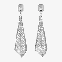 Bijoux Bar Silver Tone Womens Glass Hypoallergenic Drop Earrings