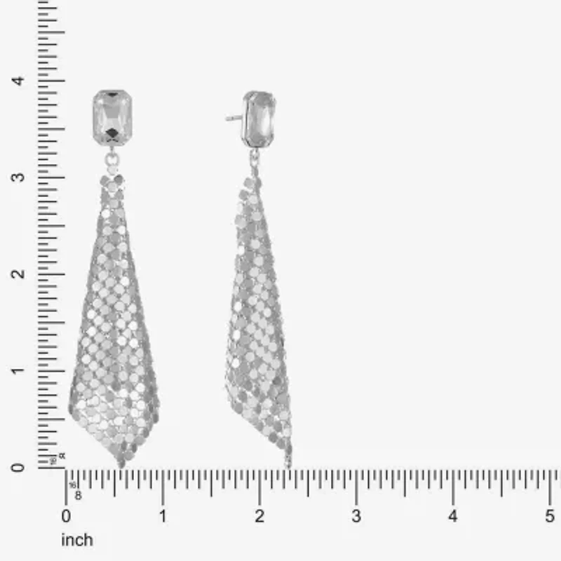 Bijoux Bar Silver Tone Womens Glass Hypoallergenic Drop Earrings