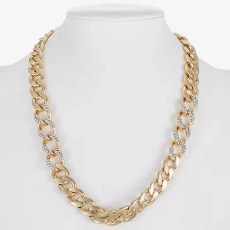 Bijoux Bar Gold Tone Womens 18 Inch Link Chain Necklace