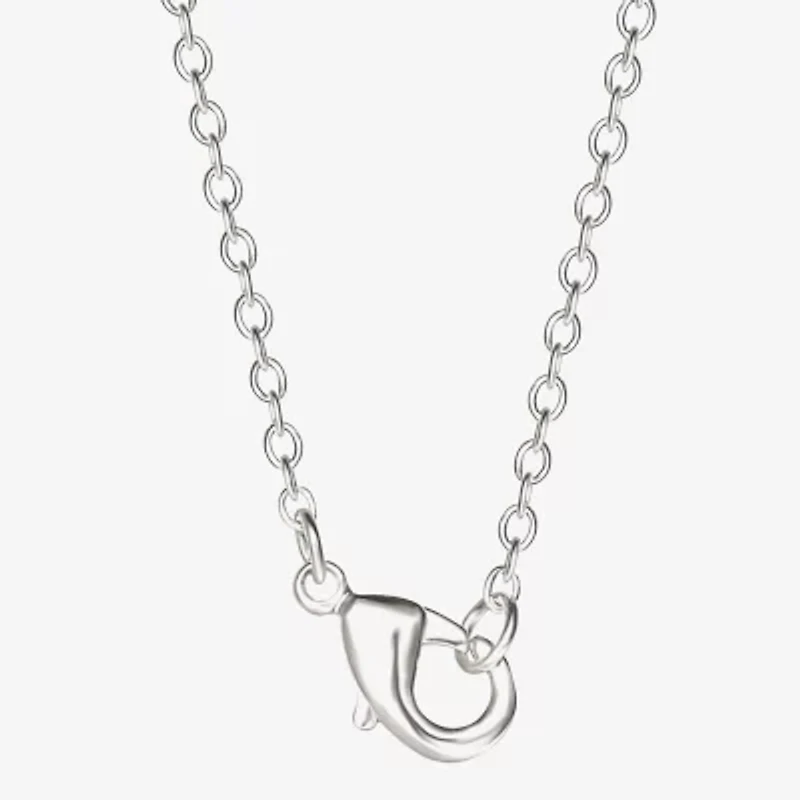Hello Kitty Womens Crystal Pure Silver Over Brass Bow 18 Inch Pendant Necklace