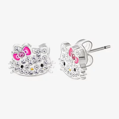 Crystal 8.6mm Bow Hello Kitty Stud Earrings