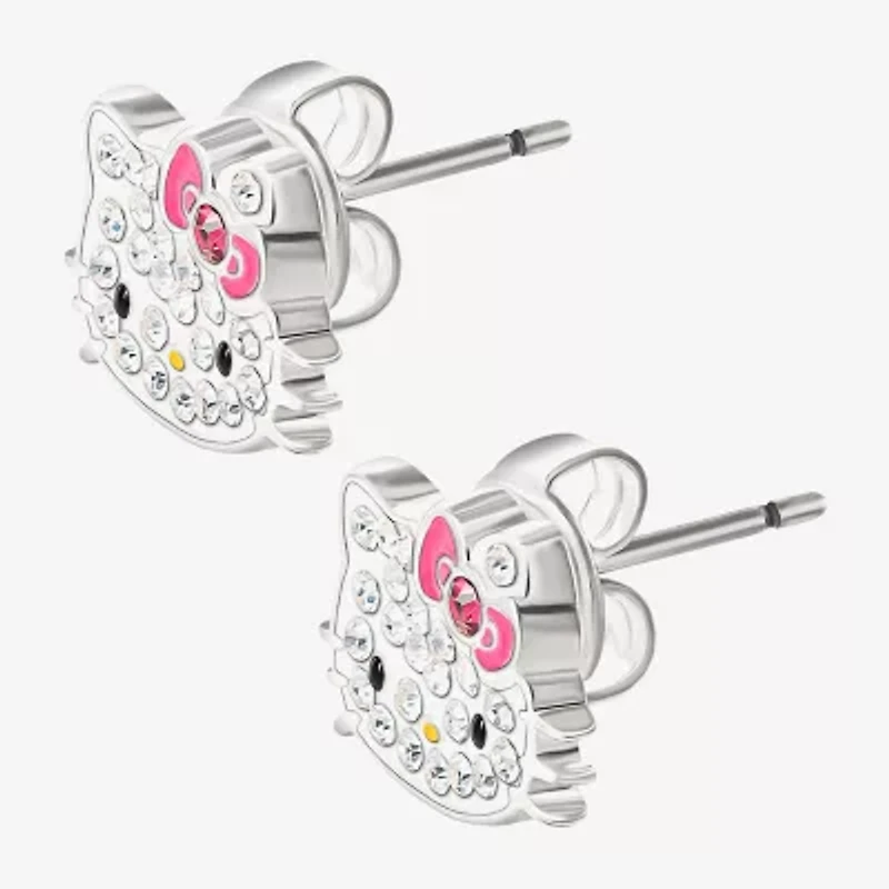 Crystal 8.6mm Bow Hello Kitty Stud Earrings