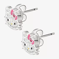 Crystal 8.6mm Bow Hello Kitty Stud Earrings