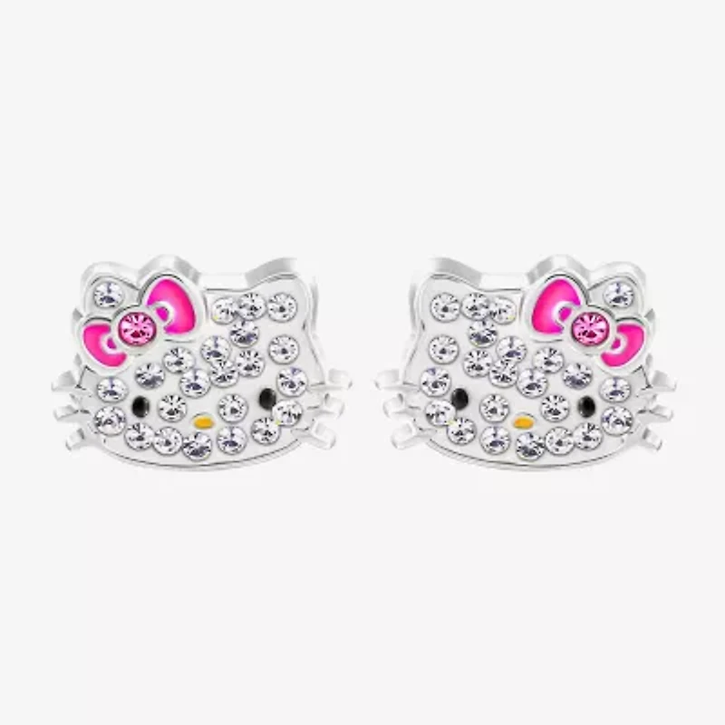 Crystal 8.6mm Bow Hello Kitty Stud Earrings
