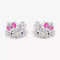 Crystal 8.6mm Bow Hello Kitty Stud Earrings