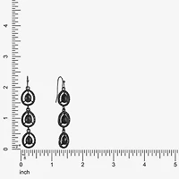 Mixit Womens Black Drop Earrings