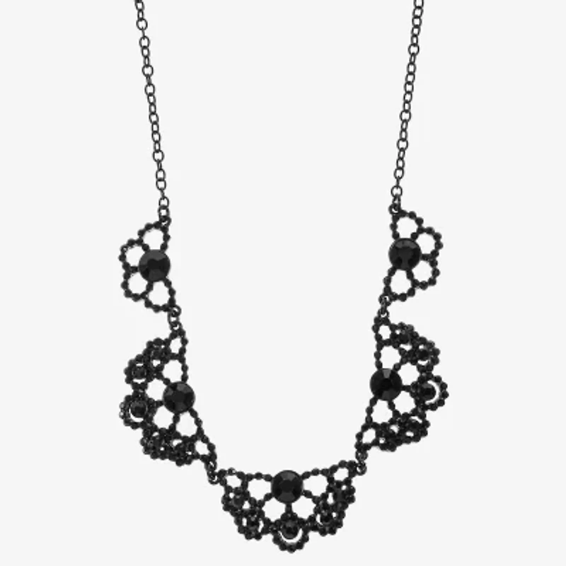Mixit Womens Black 17 Inch Collar Necklace